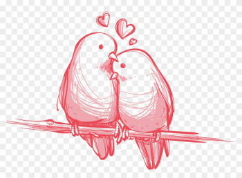 Bird Valentine&#39;s Day Wedding Gift Wallpaper - Love Birds Vector Png