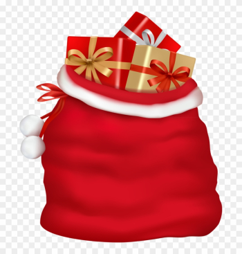 Santa Claus And Gift Bags Vector - Santa&#39;s Bag Of Presents