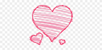 Doodle Hearts Pink Red Handdrawn Pen Drawn Scribble - Hand Drawn Heart Clipart Free