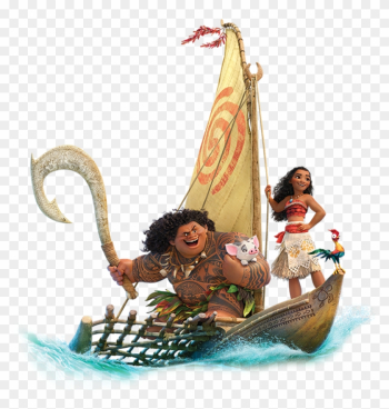 Moana E Amigos - Moana And Maui On Boat
