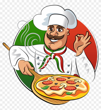 Chef Cooking Food Illustration - Chef De Pizza Vector