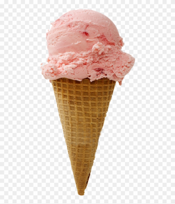 Strawberry Ice Cream - Cone Of Ice Cream