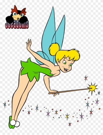 Tinkerbell Vector - Tinkerbell With Wand And Pixie Dust