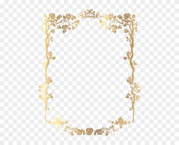 Decorative Rose Frame Png Clip Art Image - Moldura Dourada Png