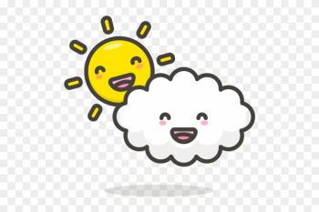 Cloudy,cloud,sun,funny Icon Free Of Another Emoji Icon - Icon Png Lucu