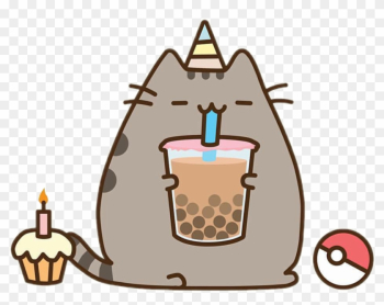Pusheen Pusheencat Pusheenthecat Birthday - Pusheen Cat Bubble Tea