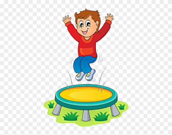 Jumping Royalty-free Clip Art - Boy Jumping On Trampoline Clipart