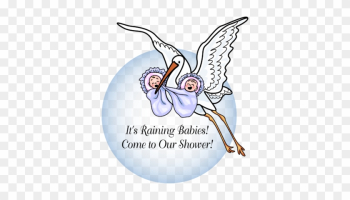 Royalty Free Rf Stork Clipart Illustrations Vector - Its Raining Babies