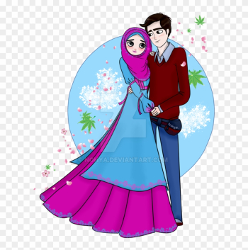 Kahwin Clipart - Muslim Marriage Couple Cartoon