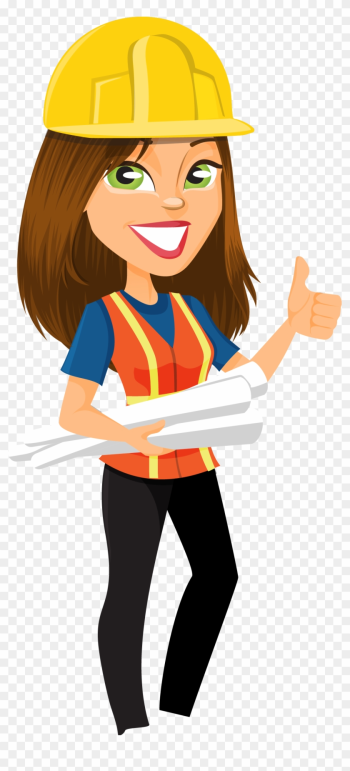 Women In Engineering Clip Art - Female Construction Worker Cartoon