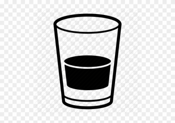Alcohol, Beverage, Drink, Shot Glass, Whiskey, Whiskey - Shot Glass Black And White Png