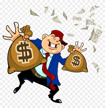 Money Bag Cartoon Handbag - Man Holding Money Bag Png
