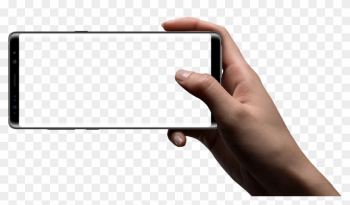 Hand Holding The Galaxy Note8 In Landscape Mode - Cell Phone In Hand Png