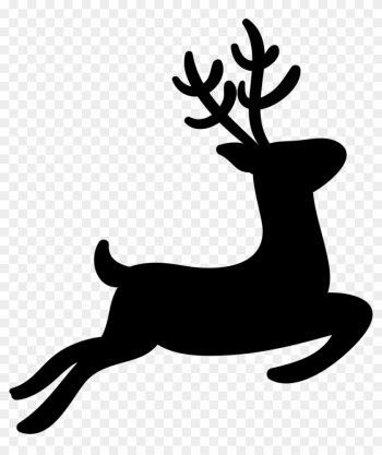 Reindeer Silhouette White Tailed Deer Clip Art - Reindeer Svg Files Free