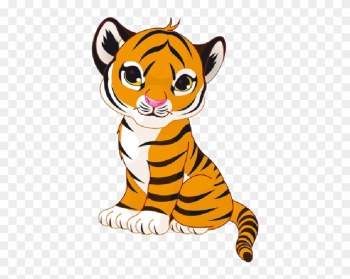 Tiger Cub Clip Art - Cute Cartoon Tiger Cub