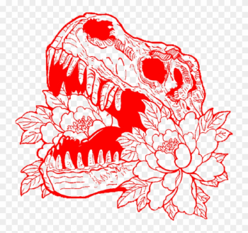 Aesthetic Red Skull Skeleton Flower Flowers Rose Roses - Rose