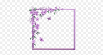 Purple Butterfly Border Clip Art - Flower Vine Corner Border