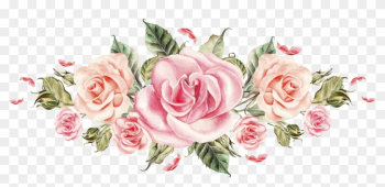 Bouquet Of Roses, Material Flowers, Cartoon Flowers, - Watercolor Pink Roses Png