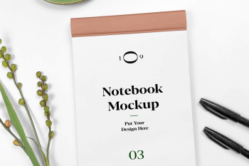 Open Notebook Mockup 1 9 notebook mockup put your design here 03 