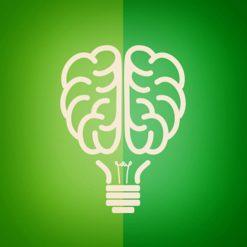 Green lightbulb brain - Green concept