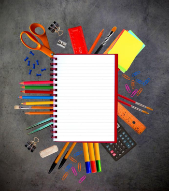 Notebook and school stationery supplies