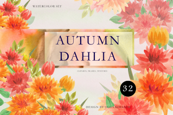 Autumn floral wreath clipart Fall  watercolor, dahlia flower clipart, Thanksgiving bouquets