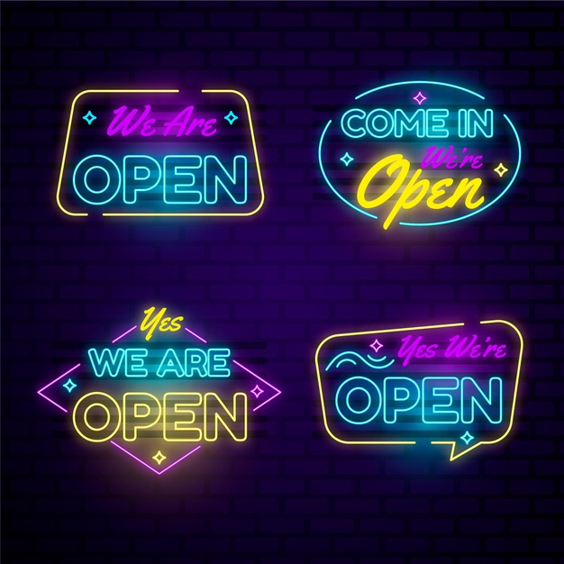 shortly,reopening,reopen,open again,again,advert,set,collection,soon,message,opening,open,celebrate,sales,store,sign,neon,shop,marketing,light,business