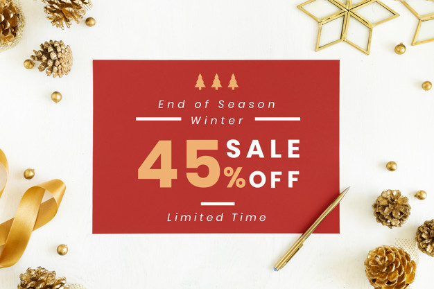 end of season,christmastime,copy space,copyspace,jolly,45,wording,limited,end,copy,flatlay,decorations,percent,pine cone,cone,stars background,season,winter sale,deal,festive,celebration background,merry,merry christmas background,holidays,announcement,message,christmas star,red ribbon,christmas ribbon,pine,decorative,golden background,christmas sale,christmas decoration,happy holidays,golden,pen,white,sign,holiday,text,graphic,discount,shop,promotion,happy,white background,celebration,space,red background,shopping,red,xmas,star,card,merry christmas,winter,christmas background,christmas card,sale,ribbon,christmas,mockup,background