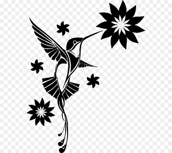 hummingbird,decal,sticker,wall decal,tattoo,flower,stationery,blackchinned hummingbird,rubber stamp,polyvinyl chloride,printing,pin,bird,flora,leaf,black and white,vertebrate,branch,flowering plant,silhouette,monochrome photography,tree,pollinator,wing,plant,beak,monochrome,fictional character,visual arts,art,twig,graphic design,computer wallpaper,mythical creature,membrane winged insect,png