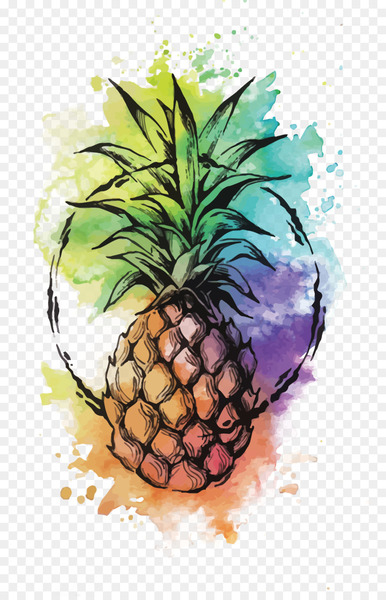 cocktail,punch,pineapple,upside down cake,fruit salad,watercolor painting,drawing,tropical fruit,fruit,painting,art,jus dananas,plant,food,still life,ananas,watercolor paint,produce,still life photography,illustration,flowering plant,bromeliaceae,png