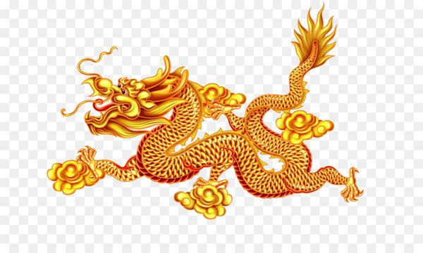 Chinese dragon Chinese zodiac Rooster - Golden Dragon - PNG - Free ...