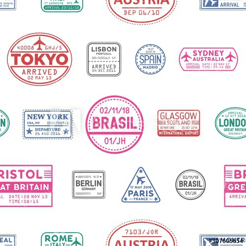 visa,stamp,vector,seamless,pattern,stamp,stencil,adventure,background,border,brazil,city,aerodrome,country,departure,destination,document,fabric,foreign,frame,holiday,illustration,immigration,ink,international,journey,lisboa,national,new york city,paper,passport,print,repeat,signs,sydney,symbol,template,textile,texture,textured,tokyo,tour tourism,travel,trip,vacation,wallpaper,adobestock
