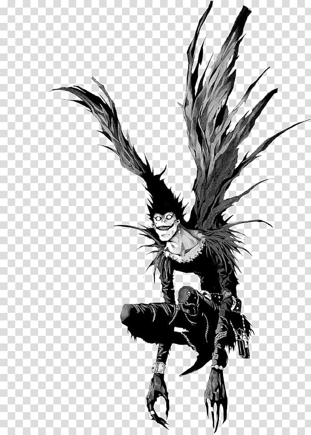 light,yagami,ryuk,rem,misa,amane,death,note,shinigami,manga,others,monochrome,fictional character,desktop wallpaper,feather,death note,angel,signature,supernatural creature,takeshi obata,tree,tsugumi ohba,visual arts,wing,render,anime,black and white,death note 2 the last name,l,light yagami,misa amane,monochrome photography,mythical creature,illustration,png clipart,free png,transparent background,free clipart,clip art,free download,png,comhiclipart