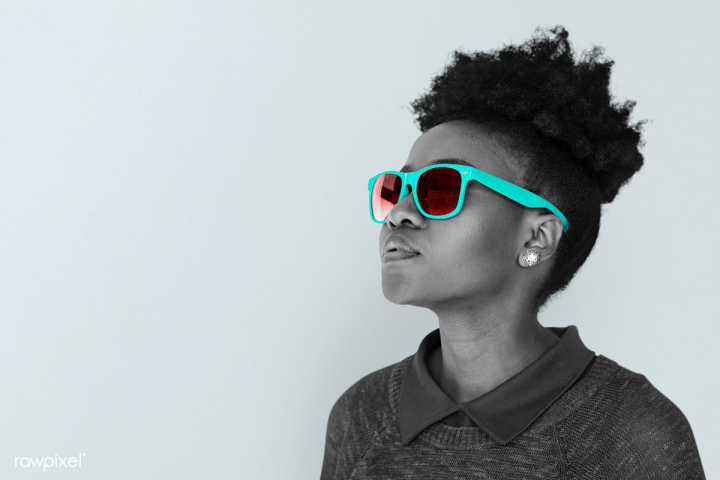 teen,african,african american,african descent,afro,alone,black,blue,cool,copy space,design space,fashion,female,free,girl,grayscale,looking,neon,neutral,one,person,playful,portrait,red lens,shades,side,style,sunglasses,teal,thinking,thoughtful,wear,wearing,woman,young,youth