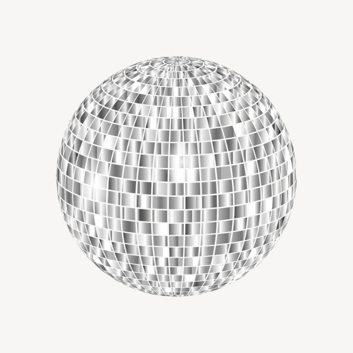 public domain,shape,illustrations,glass,white,free,silver,disco ball,party,colour,ball,gray,rawpixel