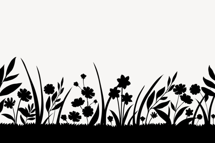 background,frame,plant,flower,leaf,nature,black,border,floral,botanical,floral backgrounds,illustration,rawpixel