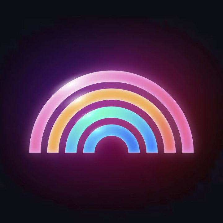 sticker,blue,pink,icon,neon,rainbow,orange,collage element,colour,dark,graphic,glow,rawpixel