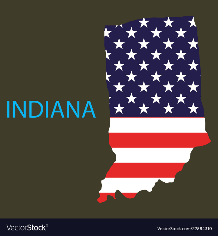 United States USA Flag Silhouette Indiana IN Bronze Bookmark 