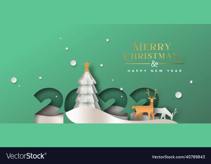 Christmas,New,Year,Card,2022,Illustration,Cut,Merry,Greeting,Paper,Happy,Winter,Deer,Wildlife,Number,Reindeer,Cutout,Papercut,Vector,Pine,Xmas,Tree,Celebration,Forest,Background,Landscape,Animal,Holiday,Ornament,Festive,Layered,Season,Green,Invitation,Calendar,Event,Modern,Eve,Origami,Design,3d,Snow,Date,vectorstock