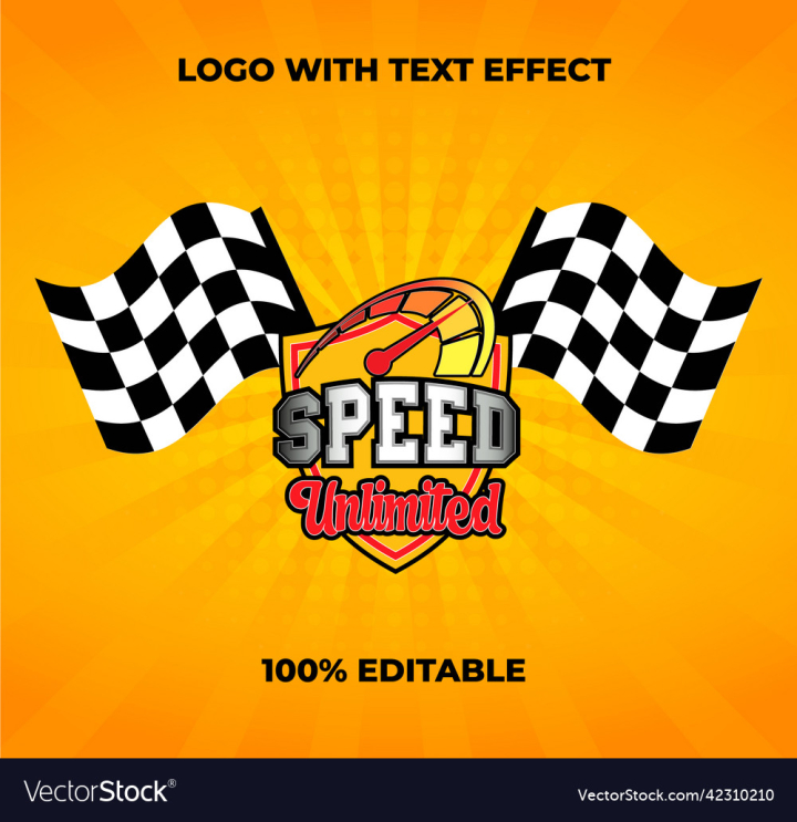 vectorstock,Effect,Text,Speed,Logo,Race,Editable,Background,Flag