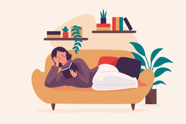 A person relaxing at home Free Vector - Nohat - Free for designer