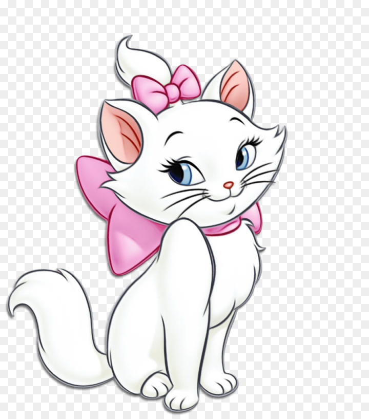 watercolor,paint,wet ink,whiskers,marie,cat,kitten,scat cat,berlioz,marie the cat,animation,domestic shorthaired cat,aristocats,felidae,small to mediumsized cats, cartoon,pink,tail,line art,carnivore,snout,paw,animal figure,fictional character,png