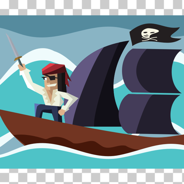 pirate,cartoon,ocean,Comic characters,people - cartoon - cute,clip-art,ship,freesvgorg,sea,svg